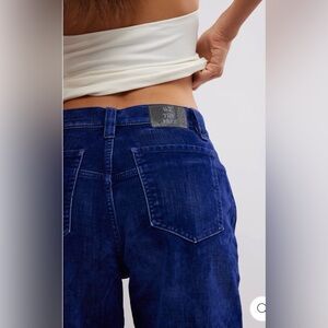 Free people tinsley baggy high rise flocked jean